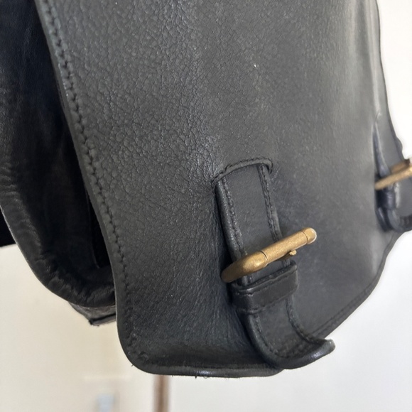 Vintage Leather Co Black Leather Crossbody Messanger Bag - Picture 9 of 10
